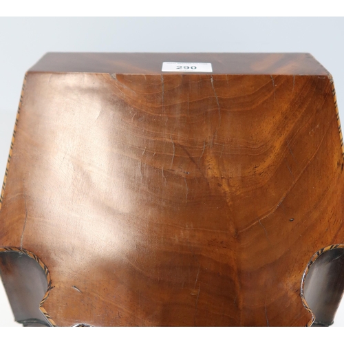 290 - A Georgian mahogany knife box