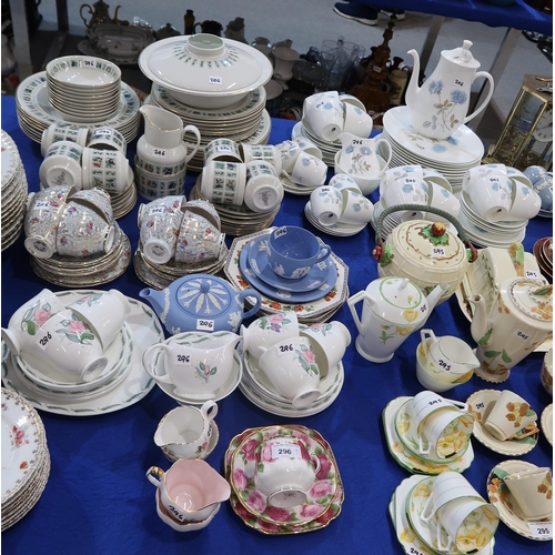 296 - Wedgwood Ice Rose pattern tea, coffee and dinner service, together with Royal Doulton Tapestry dinne... 