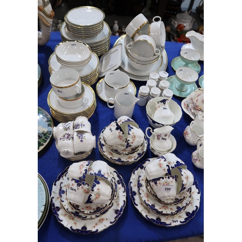 299 - Allertons Vera pattern tea set, Queen Anne ware and a Thomas gold rimmed dinner service