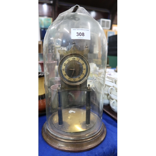 308 - A clock under glass dome