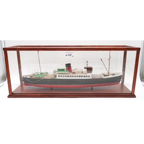 472 - A cased model of the steam trawler&nbsp;Arran, together with another of MV Lochiel, both housed in P... 
