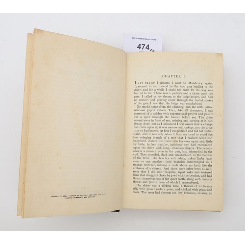 474 - Du Maurier, Daphne RebeccaVictor Gollancz Limited, London, 1938, 1st edition, black cloth binding wi... 