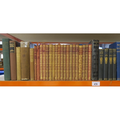 478 - Assorted literature, to include library sets of Rudyard Kipling, Russian authors etc. and a copy of ... 