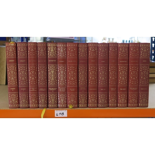 478 - Assorted literature, to include library sets of Rudyard Kipling, Russian authors etc. and a copy of ... 