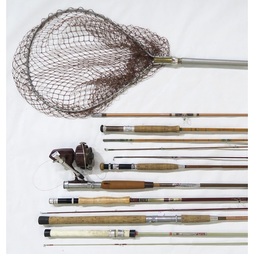 Split-cane fishing rods, to include examples by George Wilkins