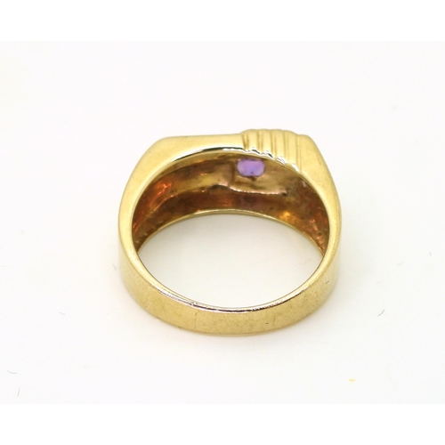 788 - A 9ct gold amethyst ring, size U, weight 6.6gms