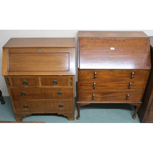 134 - A lot of two 20th century mahogany writing bureaus (2)