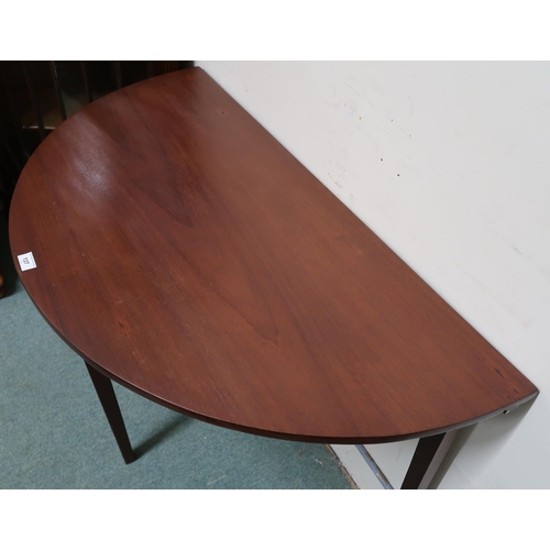 137 - A 19th century mahogany D end hall table, 70cm high x 111cm wide x 56cm deep