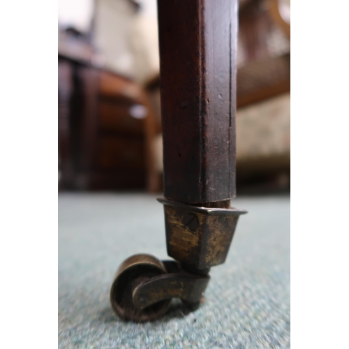 153 - A 19th century mahogany drop end Pembroke table on square tapering supports, 72cm high x 59cm wide (... 