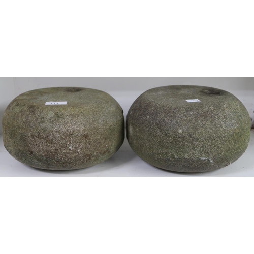 171 - A lot of two early 19th century granite curling stones (both lacking handles)