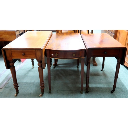 72 - A lot of three assorted 19th century drop side Pembroke tables (3)