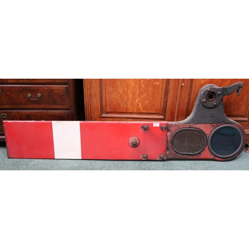 78 - A cast railway signal arm stamped HWD