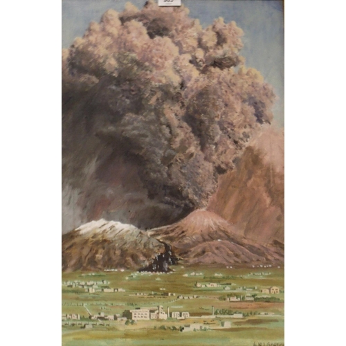 903 - A.N.J.GORDON Volcanic eruption, signed, oil on canvas, 60 x 40cm