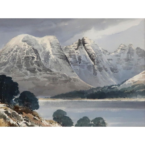 906 - EDWIN GREIG HALL Three Skye mountainous winter landscapes, signed, watercolour, 36 x 49cm (3)... 