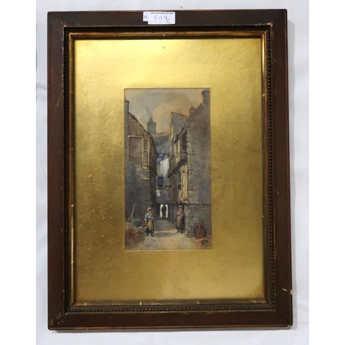 909 - DAVID SMALL Old houses, signed, watercolour, 22 x 11cm (2)... 