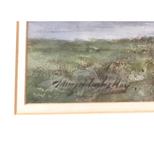 920 - THOMAS MARJORIBANKS HAY Cattle grazing, signed, watercolour, 17 x 24cm 