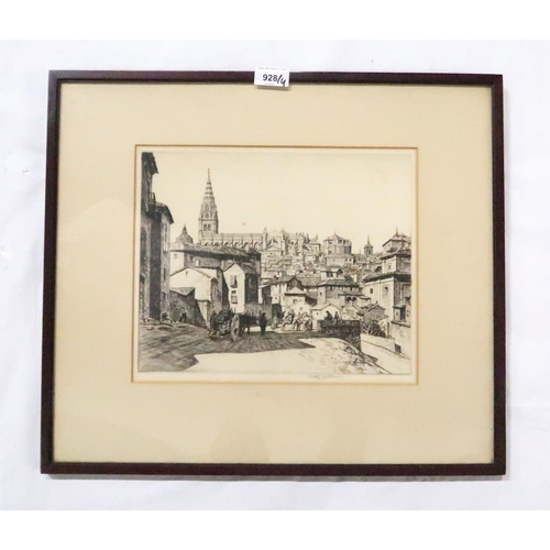 928 - ALFRED CHARLES STANLEY ANDERSON (ENGLISH 1884-1966), Toledo Cathedral, etching, signed lower right, ... 