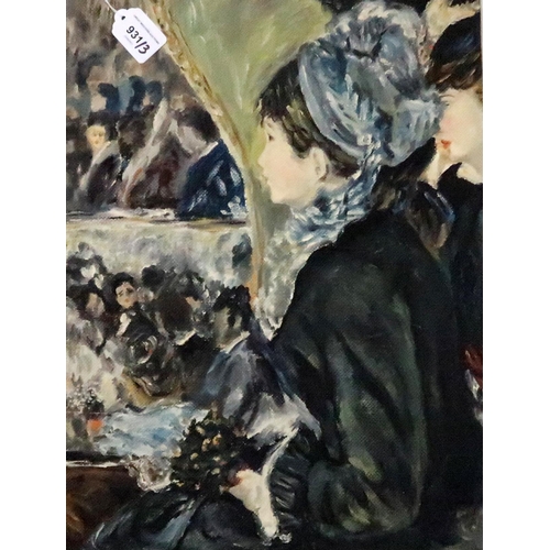 931 - AFTER PIERRE-AUGUSTE RENOIR (1841-1919) At the Teatre, oil on board, 50 x 35cm, together with 2 othe... 