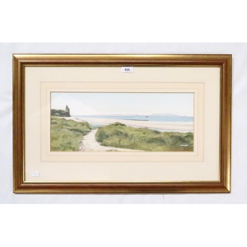 935 - *WITHDRAWN* FRANK COLCLOUGH Dunure Castle, signed, watercolour, 20 x 49cm, another and DON MICKLETHW... 