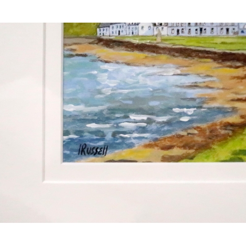 936 - IRVINE RUSSELL Inveraray, signed, acrylic, 18 x 26cm and two watercolours (3)