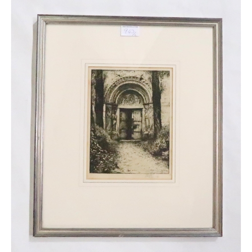 943 - A.P.THOMSON Old Tolbooth, Canongate, Edinburgh, signed, etching, 32 x 17cm and another (2)... 