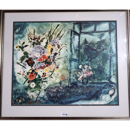 972 - AFTER MARC CHAGALL (BELARUSIAN 1887-1985)BOUQUET PRÈS DE LA FENÊTREPrint multiple, 44 x... 