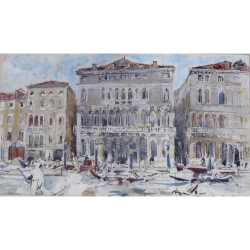 976 - ROBERT PURVES FLINT (SCOTTISH 1883-1947)GRAN CANAL, VENICEWatercolour, signed lower right, 21 x 37cm... 