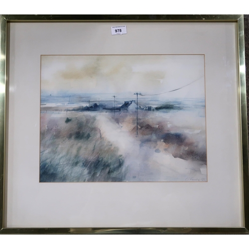 978 - CONTEMPORARY SCHOOLCOUTRYSIDEWatercolour, indistinctly signed lower right, dated 19(78), 30 x 40cm... 