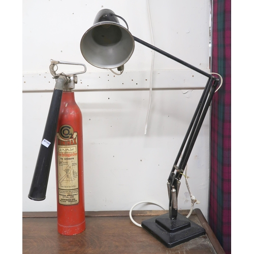 98 - A mid 20th century Anglepoise adjustable desk lamp and a vintage Minimax Co2 fire extinguisher (2)