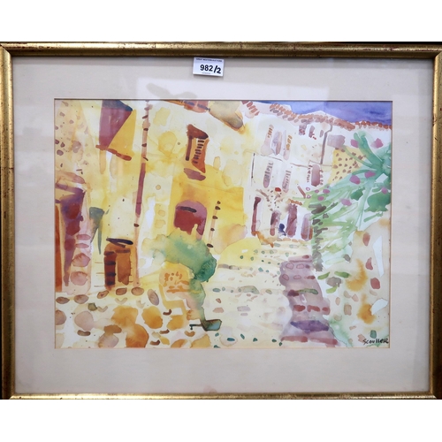 982 - AFTER GLEN SCOULLER (SCOTTISH b.1950)TUSCAN STEET VIEWPrint multiple, 32 x 42cmTogether with another... 