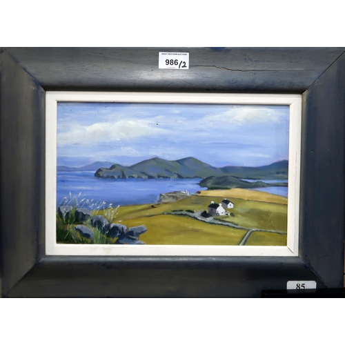 986 - LOIS BUCHAN (SCOTTISH CONTEPORARY)AROCRAIGOil on board, 18 x 30cm Title inscribed to label verso Tog... 