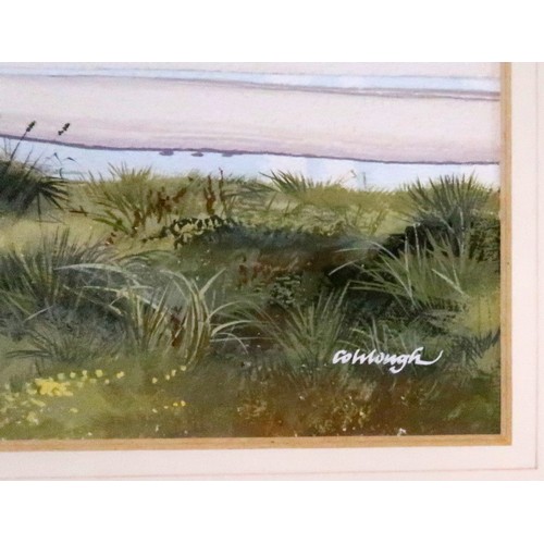 935A - FRANK COLCLOUGH Arran from Greenan, signed, watercolour, 20 x 49cm, together with another by the sam... 