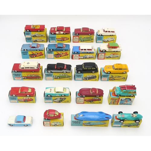 2557 - A COLLECTION OF BOXED CORGI TOYS MODEL VEHICLESComprising 430 Bermuda Taxi, 443 Plymouth U.S. M... 