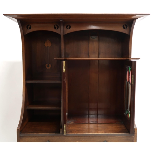 2006 - A GLASGOW STYLE SIDE CABINET with cornice top over pierced aprons over asymmetrical open shelves alo... 