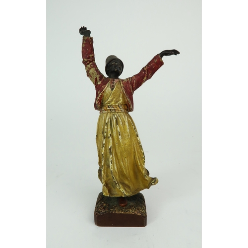 2155 - FRANZ BERGMAN (AUSTRIAN 1861-1936)A cold painted bronze figure of a Whirling Dervish, with impressed... 