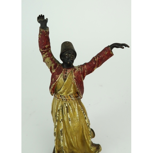 2155 - FRANZ BERGMAN (AUSTRIAN 1861-1936)A cold painted bronze figure of a Whirling Dervish, with impressed... 