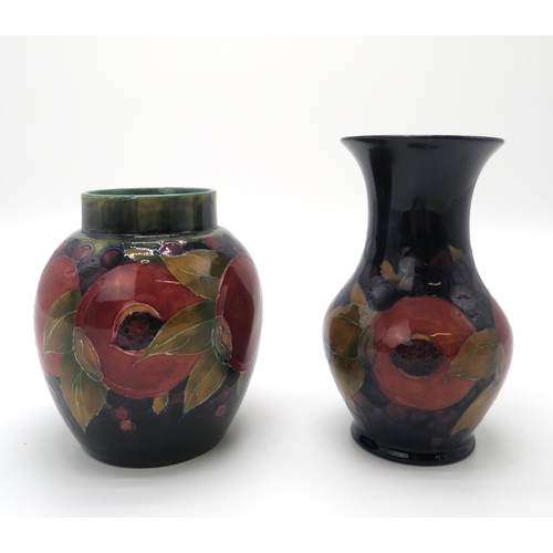 2160 - A MOORCROFT POMEGRANATE PATTERN GINGER JAR 13cm high, together with a pomegranate pattern vase, 16cm... 