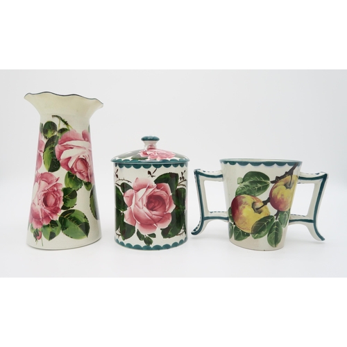 2161 - A COLLECTION OF WEMYSSincluding a Cabbage rose Grosvenor vase, 21cm high, a biscuit barrel/storage p... 