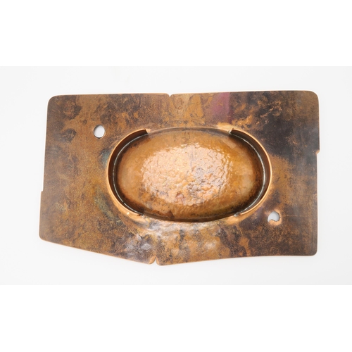 2165 - A MODERNIST STYLE COPPER TRAYof rectangular form, with copper wire detail and inset with agate caboc... 