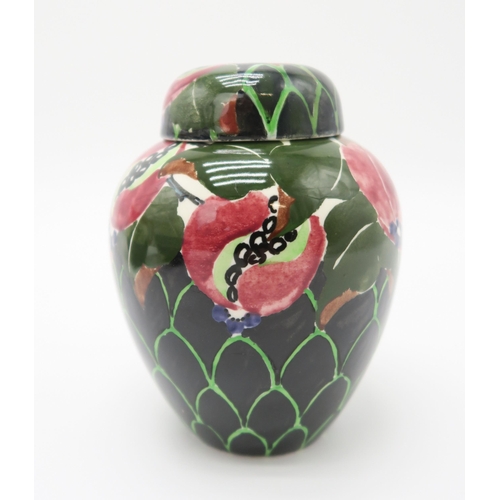 2167 - RICHARD AMOUR FOR BOUGH POTTERYA White rose jug, 15.5cm, pomegranate ginger jar and cover, 14cm high... 