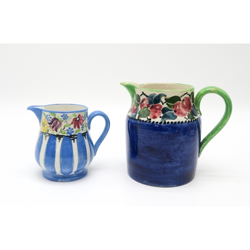 2174 - A COLLECTION OF SCOTTISH POTTERY to include a Mak Merry jug painted with apples, 15cm high, a square... 