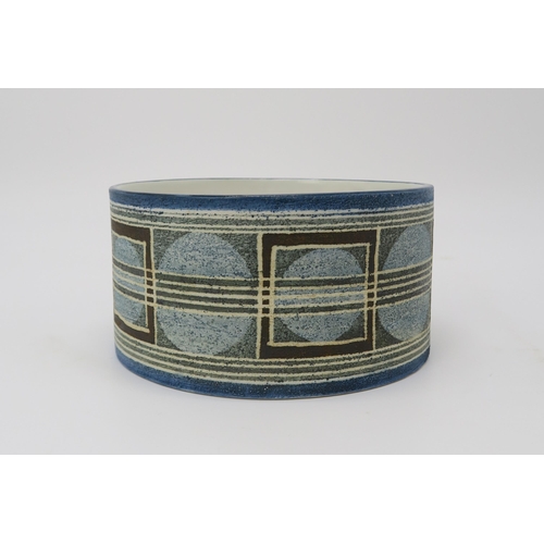 2210 - A COLLECTION OF TROIKA POTTERYincluding a cylindrical bowl, with textured geometric decoration by Al... 