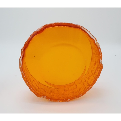 2211 - GEOFFREY BAXTER FOR WHITEFRIARSA collection of tangerine colourway glass including a nailhead vase, ... 