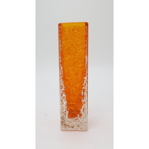 2211 - GEOFFREY BAXTER FOR WHITEFRIARSA collection of tangerine colourway glass including a nailhead vase, ... 