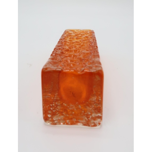 2211 - GEOFFREY BAXTER FOR WHITEFRIARSA collection of tangerine colourway glass including a nailhead vase, ... 