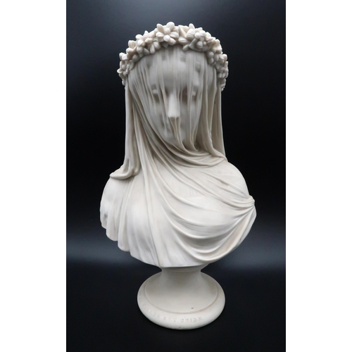 2213 - A 19TH CENTURY COPELAND PARIAN BUST OF THE BRIDEmodelled by Raffaele Monti, stamped Copeland and inc... 