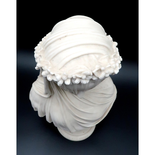 2213 - A 19TH CENTURY COPELAND PARIAN BUST OF THE BRIDEmodelled by Raffaele Monti, stamped Copeland and inc... 