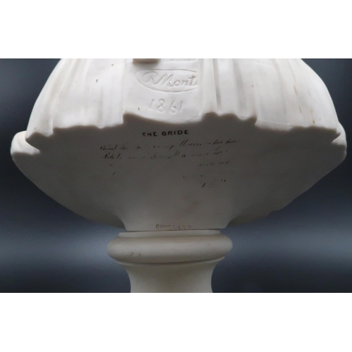 2213 - A 19TH CENTURY COPELAND PARIAN BUST OF THE BRIDEmodelled by Raffaele Monti, stamped Copeland and inc... 