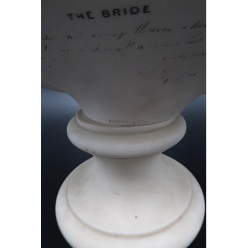 2213 - A 19TH CENTURY COPELAND PARIAN BUST OF THE BRIDEmodelled by Raffaele Monti, stamped Copeland and inc... 