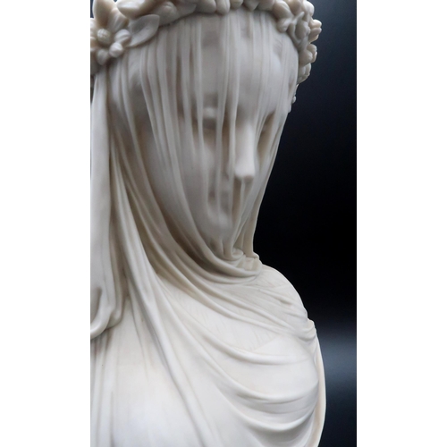 2213 - A 19TH CENTURY COPELAND PARIAN BUST OF THE BRIDEmodelled by Raffaele Monti, stamped Copeland and inc... 